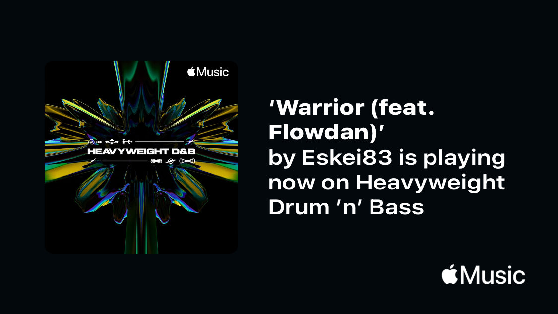 thx @AppleMusic for adding my track “Warrior” with ⁦@AxelBoyMusic⁩ & ⁦@BigFlowdan⁩ to Heavy Drum n Bass! artists.apple.com/i/ADS8Zh97kZ2L…