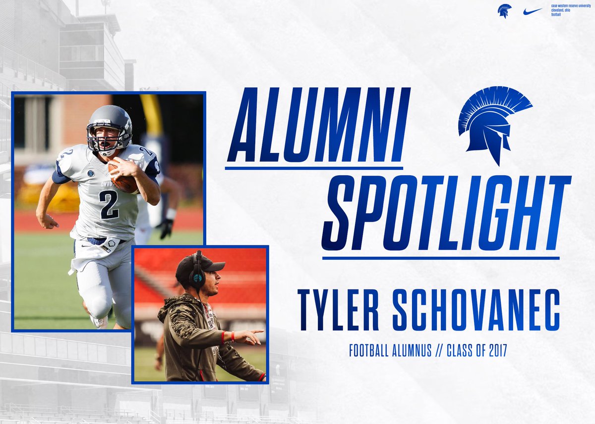 The next feature on our Alumni Spotlight program is Tyler Schovanec! Tyler is a Special Teams Analyst at Texas Tech University. Read more about him here! #d3fb #BlueCWRU #RollSpartans