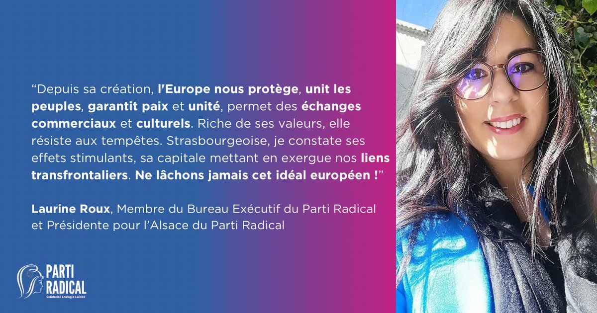 Que représente pour toi l’#Europe 🇪🇺? C’est la question que nous avons posée à Laurine Roux, membre du Bureau Exécutif du <a href="/PartiRadical/">Parti Radical</a> et Présidente pour l’Alsace du Parti Radical. 

#BesoinDEurope #electionseuropeennes2024 🇪🇺#ValerieHayer #PartiRadical