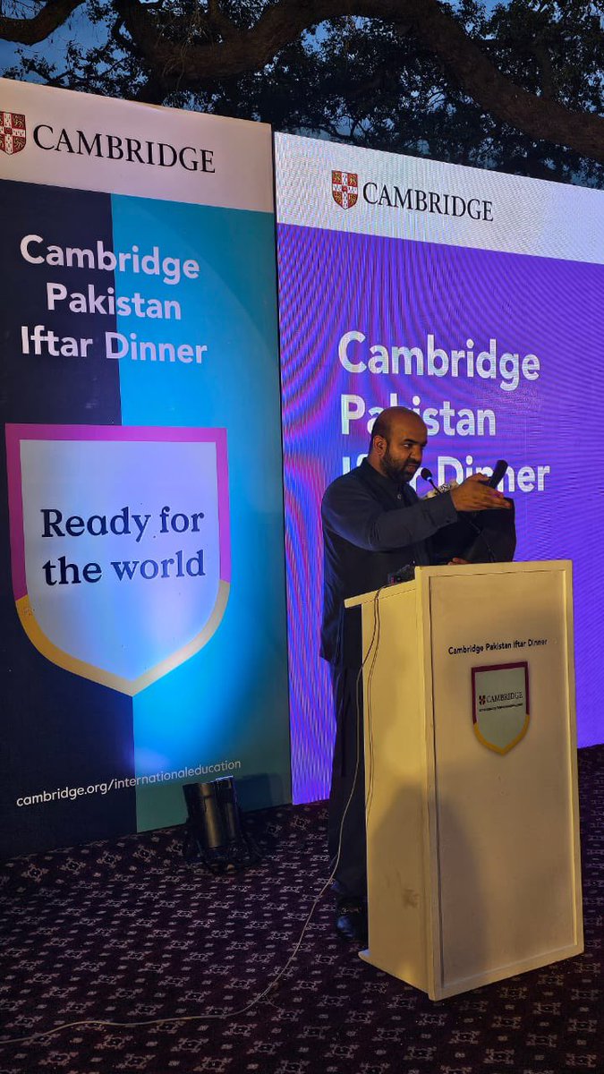Thank you to Cambridge Pakistan for the gracious invitation to the Iftar dinner. Cambridge has been a longstanding collaborator with the government in capacity building initiatives. I look forward to continuing our close partnership with them to bring improvement in School…