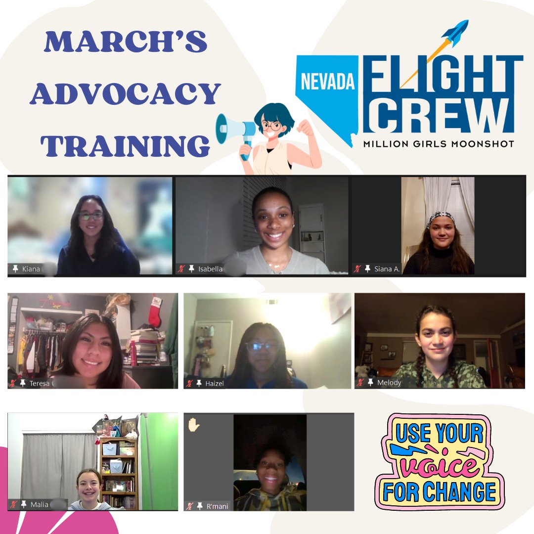 March's Flight Crew Training emphasized the importance of advocacy and youth voice. National Flight Crew mentors, Kiana & Isabella, and a member, Siana, shared their experiences advocating for girls in STEM and afterschool programs. #GirlsLeadSTEM #Advocacy #YouthVoice #NVMFC24