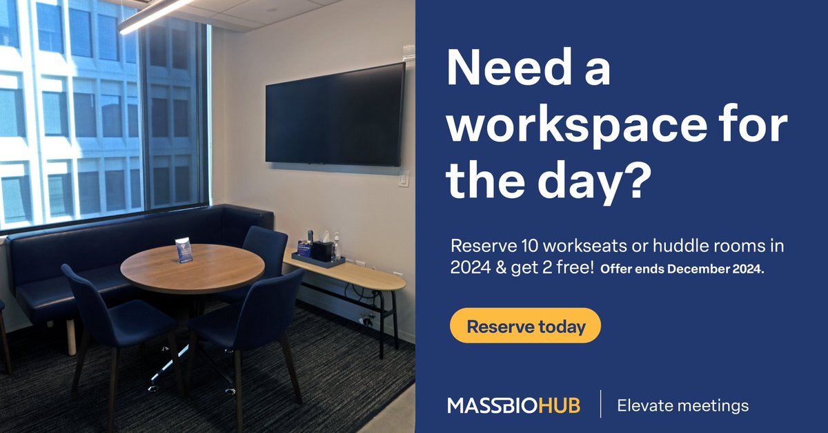 📢#MassBioMembers #MassBioHub Hot Desks are Now Available! Save more when you book more - make the MassBioHub your satellite workplace in the heart of Kendall Square: cozycal.com/massbiohub.