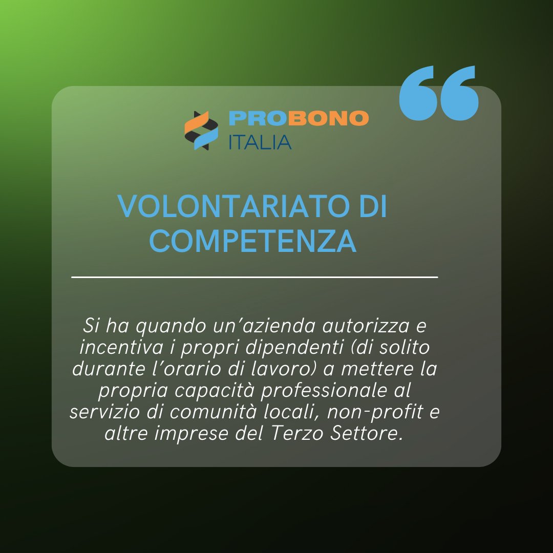 Ne abbiamo parlato nel nostro seminario del 28 febbraio: il #volontariato di competenza è un'attività sempre più portata avanti dalle aziende italiane.

In cosa consiste però il "volontariato di competenza"?🤔

💡Ne parliamo in questo nuovo appuntamento con il nostro Glossario.