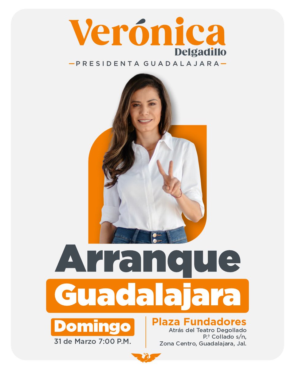 VeroDelgadilloG's tweet photo. Este domingo iniciamos un nuevo capítulo en la historia de Guadalajara y las tapatías y tapatíos son los invitados de honor. Estoy muy emocionada por lo que viene y, por supuesto, porque cuento con ustedes en este arranque de campaña, ¿a quiénes veo por allá? 🧡✌️ https://t.co/2xb0REeQo8