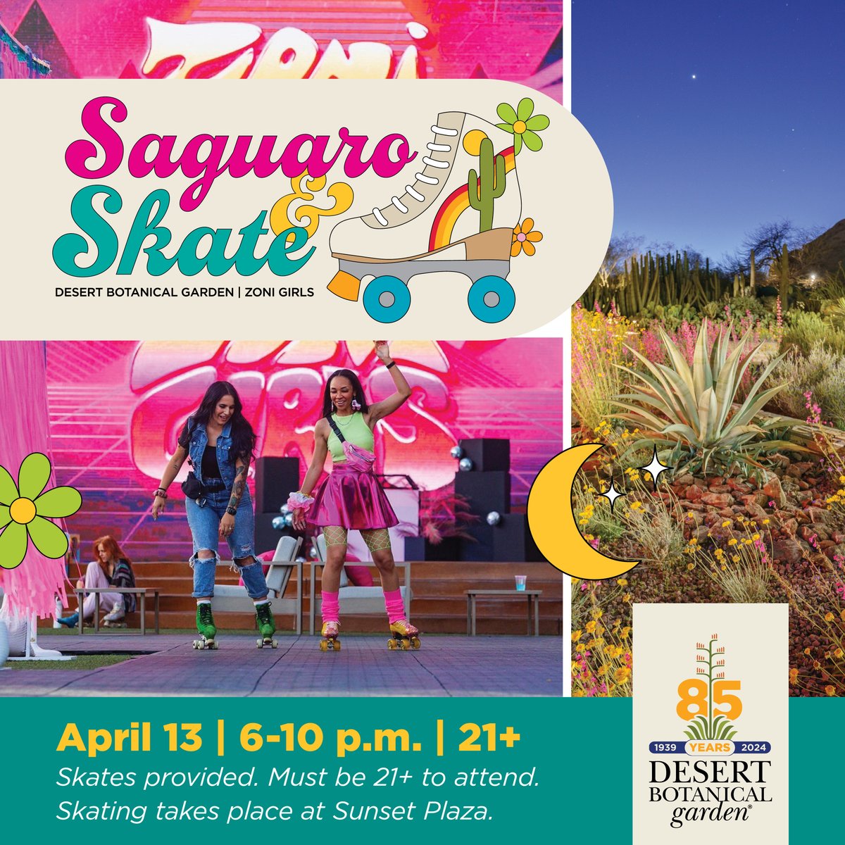 Join the Saguaro &amp; Skate party on April 13! 

For tickets and more info, visit us bit.ly/43GxpW8.