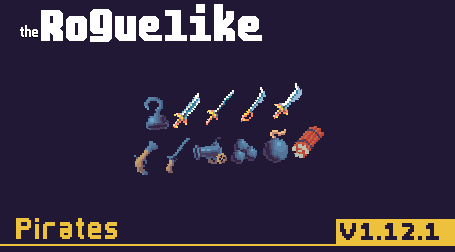 Backterria's tweet photo. New Pirates Update>> Weapons!! (link in comments) #pixelart #gamedev #Pirates https://t.co/wL5O3yWd7D