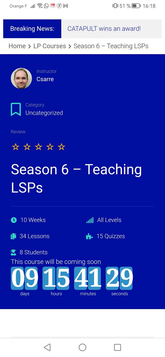 ProjectCatapult's tweet image. Season 6 of the CATAPULT MOOC for LSP teachers is to start on 8 April 2024... Find out about the course and register for free here: catapult-project.eu/course/season-…