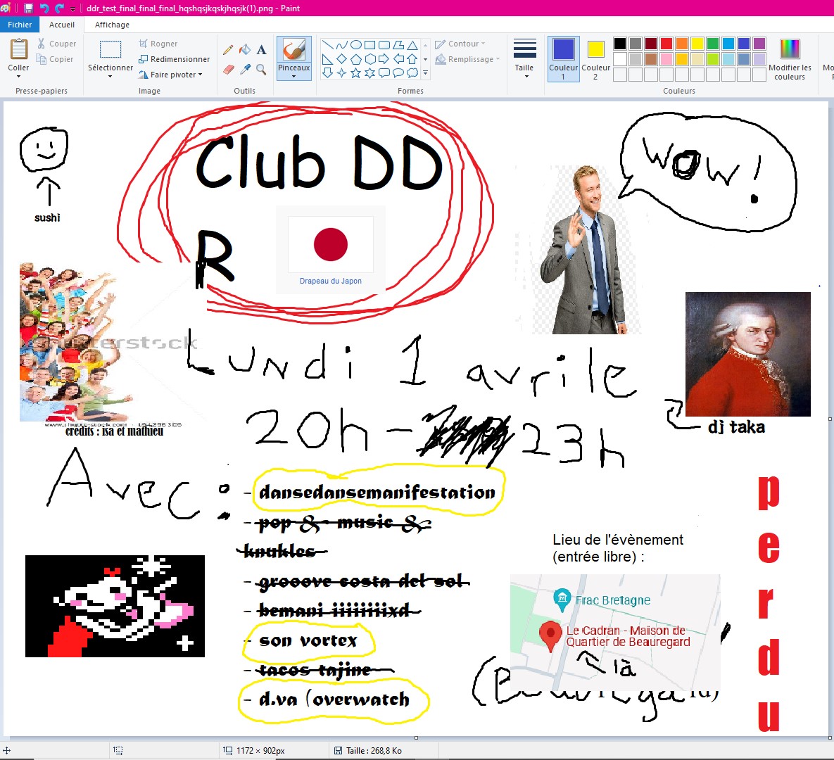 Ceci n'est pas une blague : le club DDR aura lieu lundi 1er avril de 20h à 23h au Cadran, avec DDR, Sound Voltex et Project Diva.

Retrouvez toutes les infos sur le Discord : discord.com/invite/mDECQvq