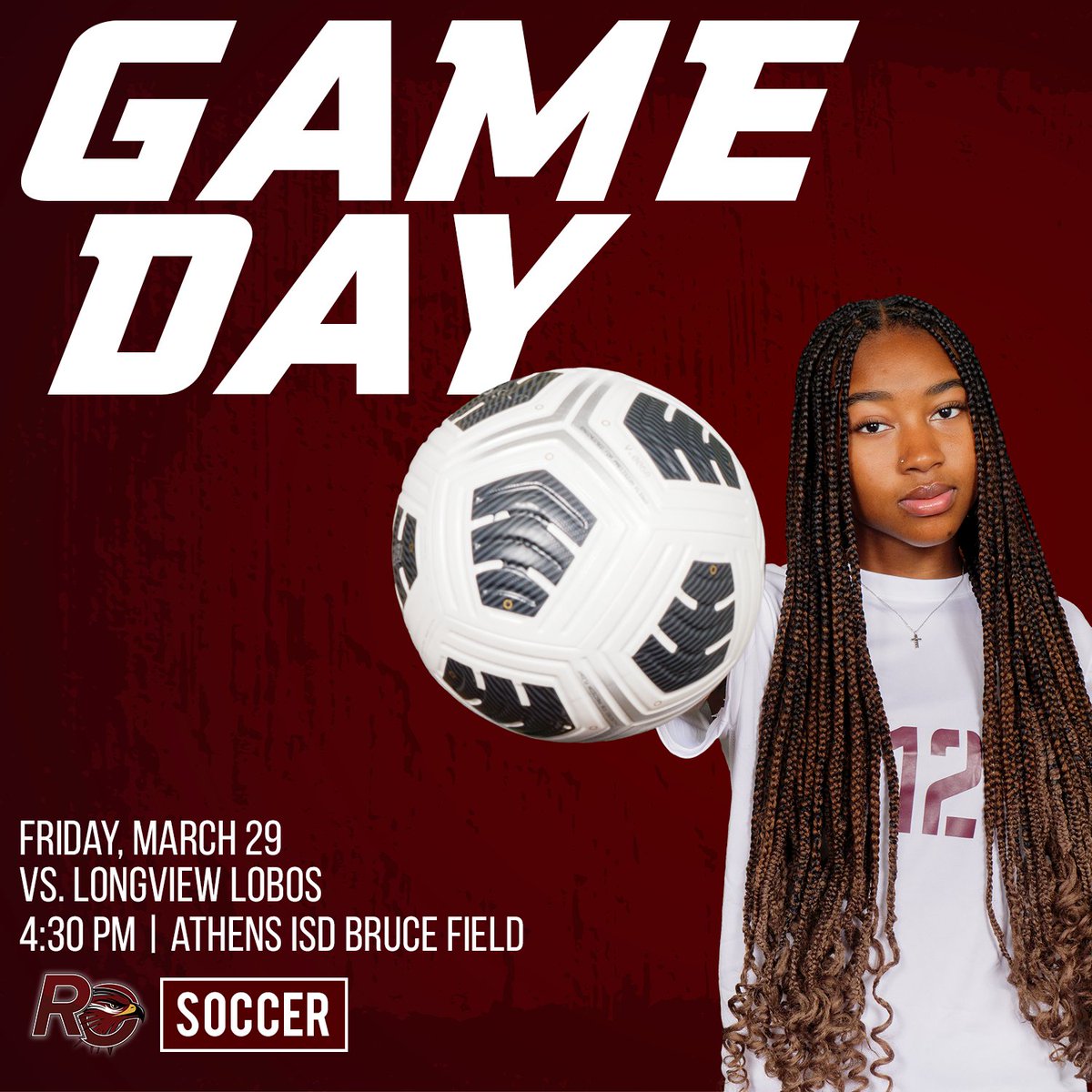 The Lady Hawks are still on the road to the championship! ⚽ 📅 Friday, March 29 📍 Athens ISD Bruce Field ⚽ Longview Lobos ⌚ 4:30 PM #hawknation #hawkpride