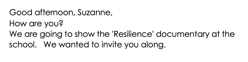 'We are going to show the documentary @DocResilience at the school.' Delighted to get that email today. I respect the dedication of the many schools I work with who are committed to helpng their staff teams understand the biology of relationshps. @DartmouthFilms @paulinescott222