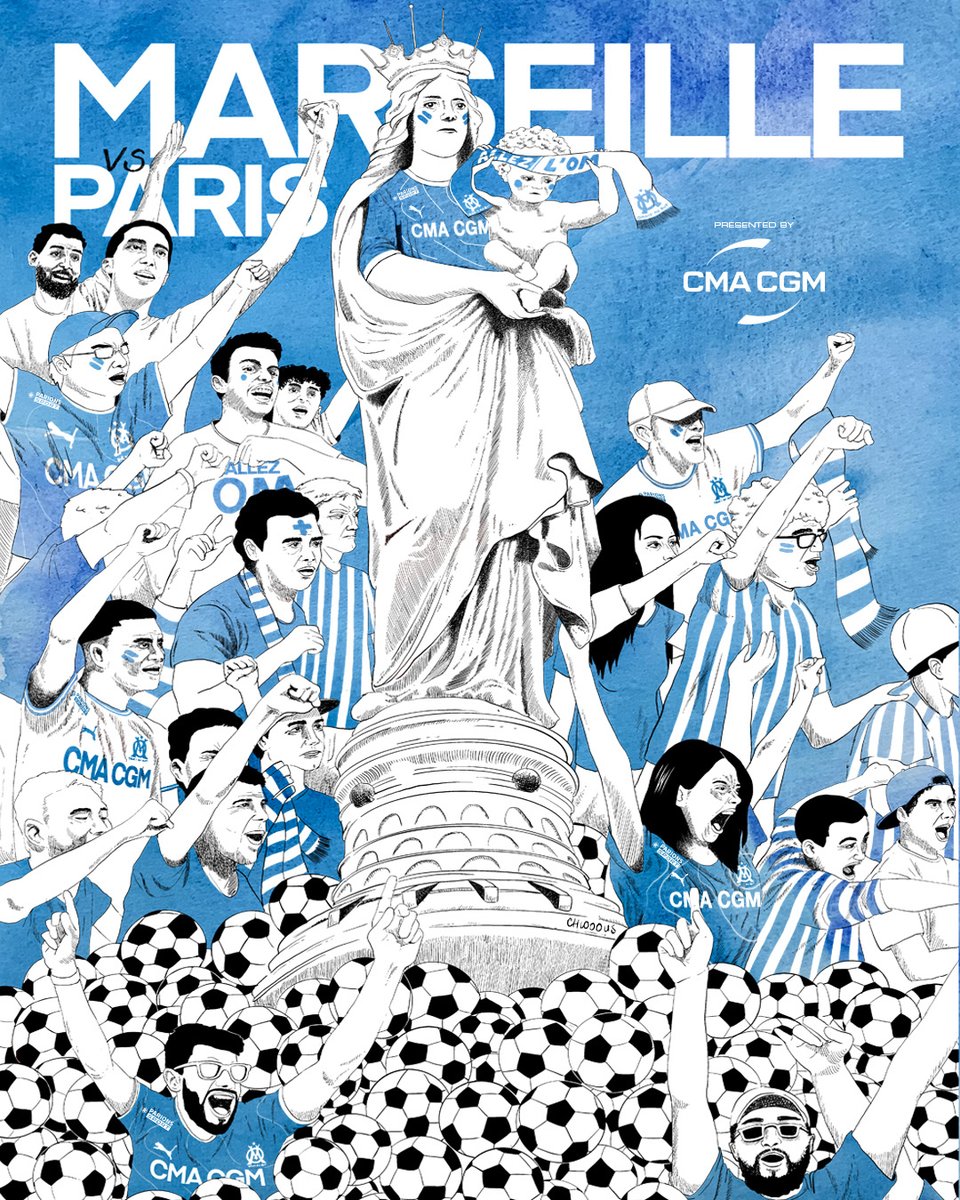 OM_Officiel's tweet photo. 𝔾𝔸𝕄𝔼𝔻𝔸𝕐 ⚔️ #OMPSG   

Pour cette 2️⃣7️⃣ème journée de @Ligue1UberEats, nos 𝗢𝗹𝘆𝗺𝗽𝗶𝗲𝗻𝘀 accueillent le PSG à l’@orangevelodrome 🏟

🗣 𝐀𝐋𝐋𝐄𝐙 𝐋’𝐎𝐌 💙 https://t.co/VLaY6NcCzg