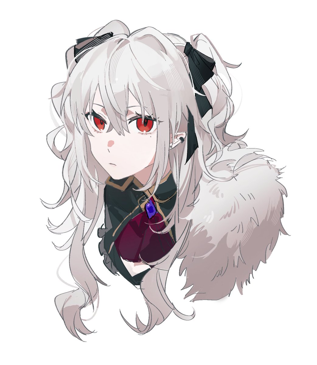 kuzuha (nijisanji) 1girl solo long hair looking at viewer simple background white background red eyes  illustration images