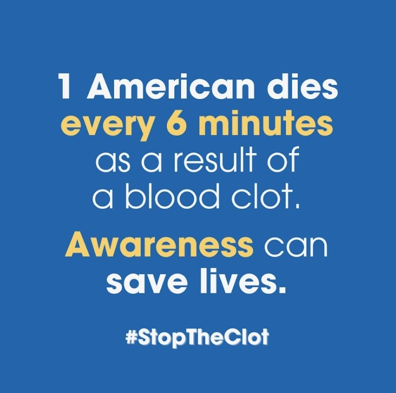 Every year, 900,000 Americans are affected by blood clots and nearly 100,000 die according to @CDCgov. We must work to #StopTheClot and save lives by passing @RepLBR’s Charles Rochester Blood Clot Prevention and Treatment Act!