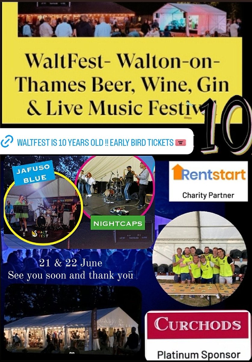 Waltfest (@waltfest) on Twitter photo #Walfest Early bird tickets are now available! 🎟
<a href="/WOTcricket/">Walton-on-Thames CC</a> <a href="/WoTCricketPens/">@WoTCricketPens</a> Huge thanks to <a href="/Curchods/">Curchods Estate Agents</a> our platinum sponsor, for your continued support 🍻🏏
And delighted to continue our local community partnership with <a href="/Rentstart/">Rentstart</a> ....learn more here bit.ly/3ITDzIR #Walfest Early bird tickets are now available! 🎟
<a href="/WOTcricket/">Walton-on-Thames CC</a> <a href="/WoTCricketPens/">@WoTCricketPens</a> Huge thanks to <a href="/Curchods/">Curchods Estate Agents</a> our platinum sponsor, for your continued support 🍻🏏
And delighted to continue our local community partnership with <a href="/Rentstart/">Rentstart</a> ....learn more here bit.ly/3ITDzIR