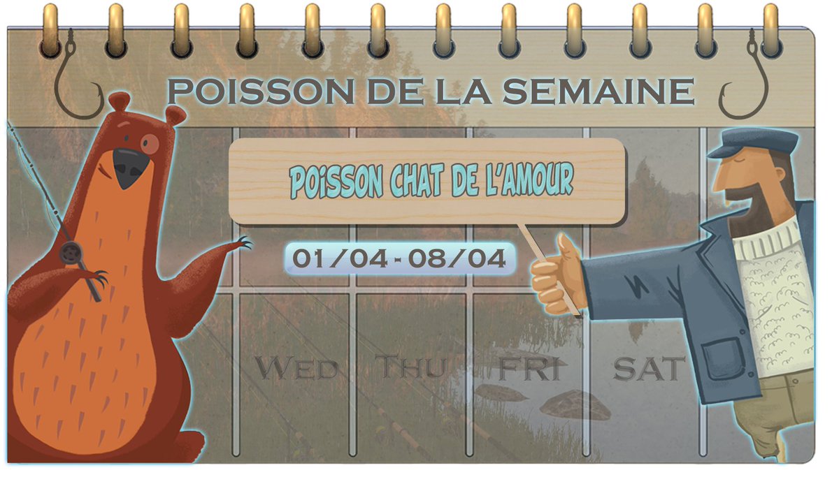 rf4fr's tweet image. Chères pêcheuses et chers pêcheurs,

Voici le prochain #défi hebdomadaire du 01/04 au 08/04.
 
Poisson de la semaine : Poisson chat de l'amour

Plus d'informations ici :
rf4game.fr/forum/index.ph…        

Amicalement,
L'équipe FishSoft