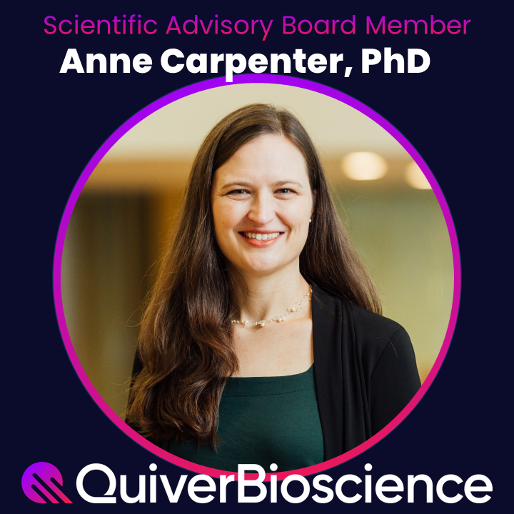 QuiverBio's tweet photo. We are excited to welcome Anne Carpenter as a member of our Scientific Advisory Board! 

Welcome to our team Anne, we look forward to working together and thank you for supporting Quiver’s mission to transform CNS drug discovery! https://t.co/iFv7zDXHsC