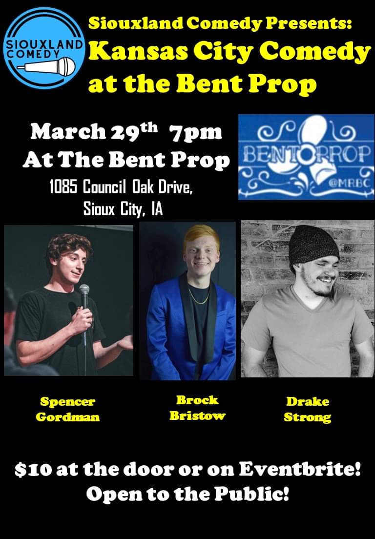 Tonight in Sioux City I will be telling joke along with 2 other funny comics!
<a href="/ComedySiouxland/">Siouxland Comedy</a>