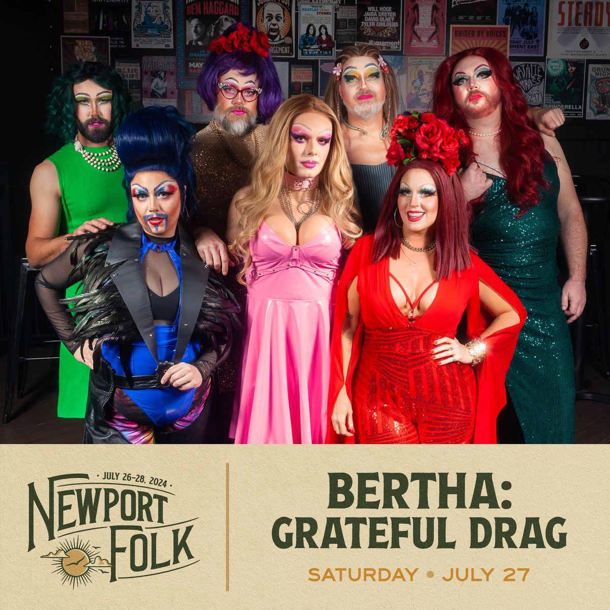 We're can't wait to have BERTHA: Grateful Drag at the Fort this summer! On their behalf, @newportfestsorg has made a grant to @bluegrass_pride, which supports LGBTQ+ roots musicians by supplying resources, support, community, performance opportunities, & industry advocacy.