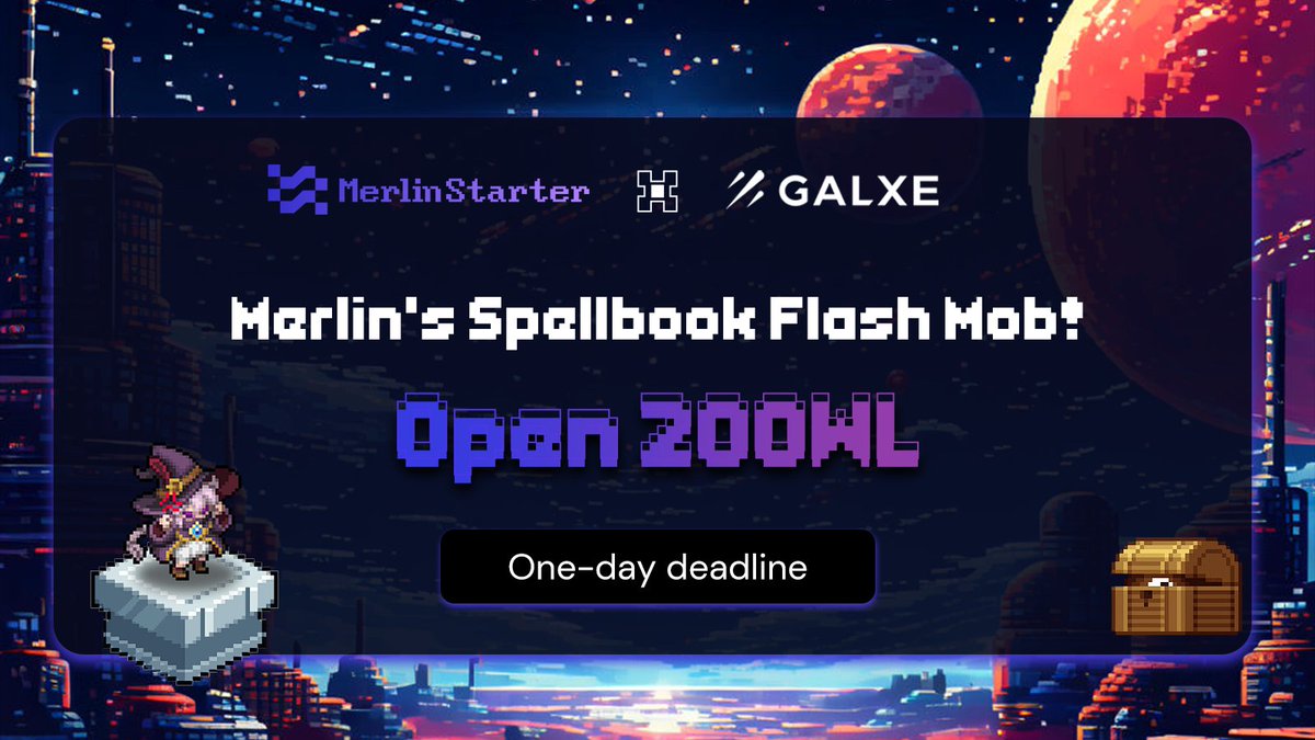 🔒 The Magic Academy has closed all whitelist channels for Merlin's Spellbooks. #Airdrop galxe.com/Merlin%20Start… 👆 If you still wish to secure a presale opportunity for the NFT, you must access it through the official portal co-operated by @Merlin_Starter and @Galxe within the…
