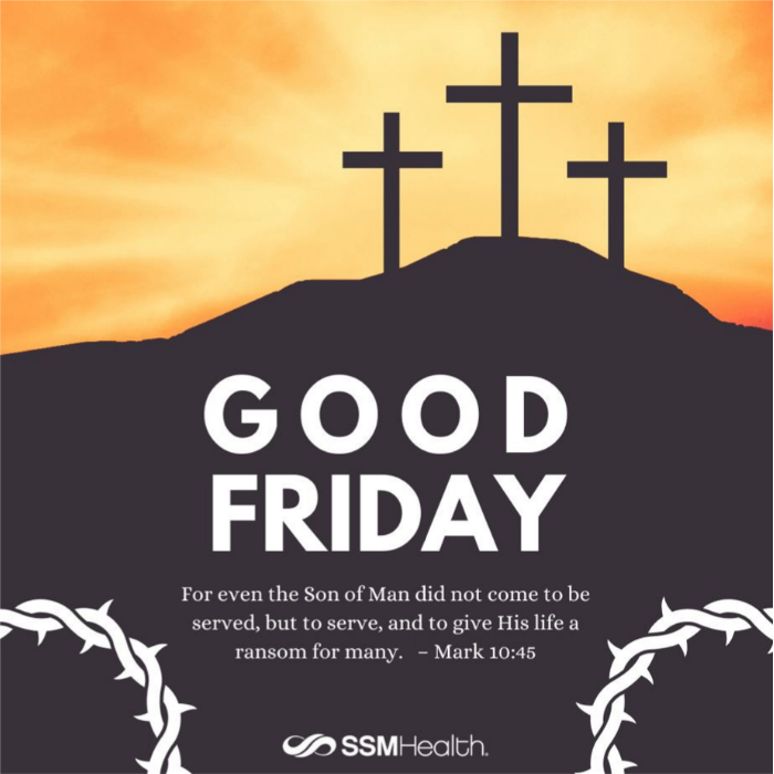 Today is Good Friday, a day when Christians commemorate Jesus Christ’s crucifixion. We celebrate on Good Friday because Christ’s death was a sacrifice so that we could receive the gift of eternal life. We hope you and your family have a very blessed Good Friday!