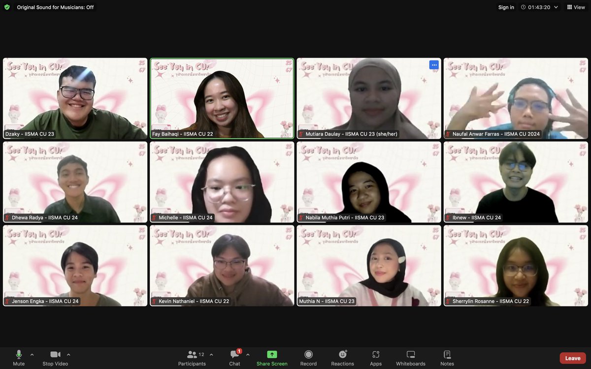 fayhaqi's tweet photo. “si paling IISMA Chula” 
MEMANG😚😋🌷

featuring IISMA Chula batch 2022, 2023, 2024🩷 khob khun mak na kaa for the session nong✨ https://t.co/WQfcS5XnWt
