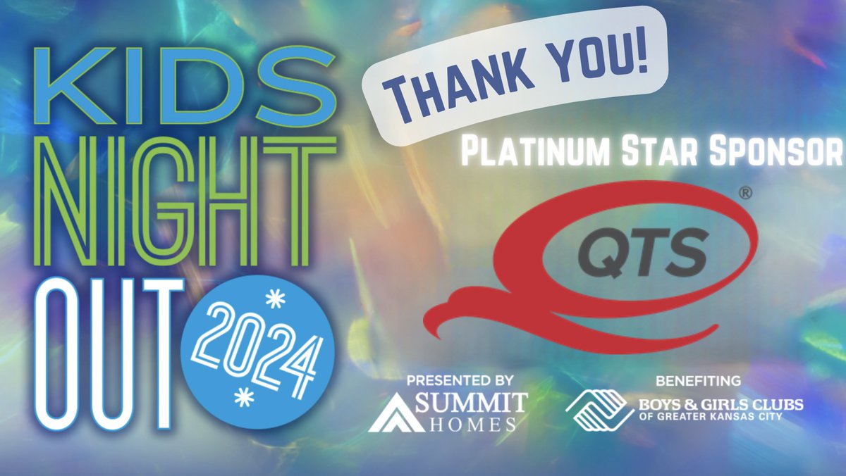 Let's celebrate this beautiful Friday with another Platinum Star Sponsor Shoutout! Thank you, QTS! Your support is appreciated on so many levels, thank you for helping us put on Kids Night Out 2024! @DataCenters_QTS #KidsNightOut2024 #KNO2024 #helpKCkids