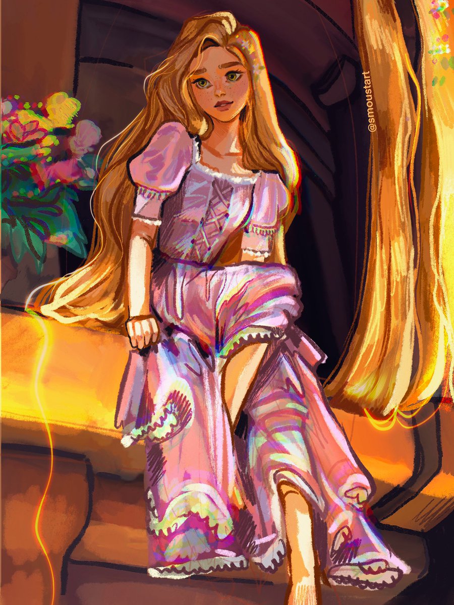 “Come on, Pascal it’s not so bad in there…” redraw of one of my all time fav princesses ✨ #tangled #rapunzel #disneyprincess #disney