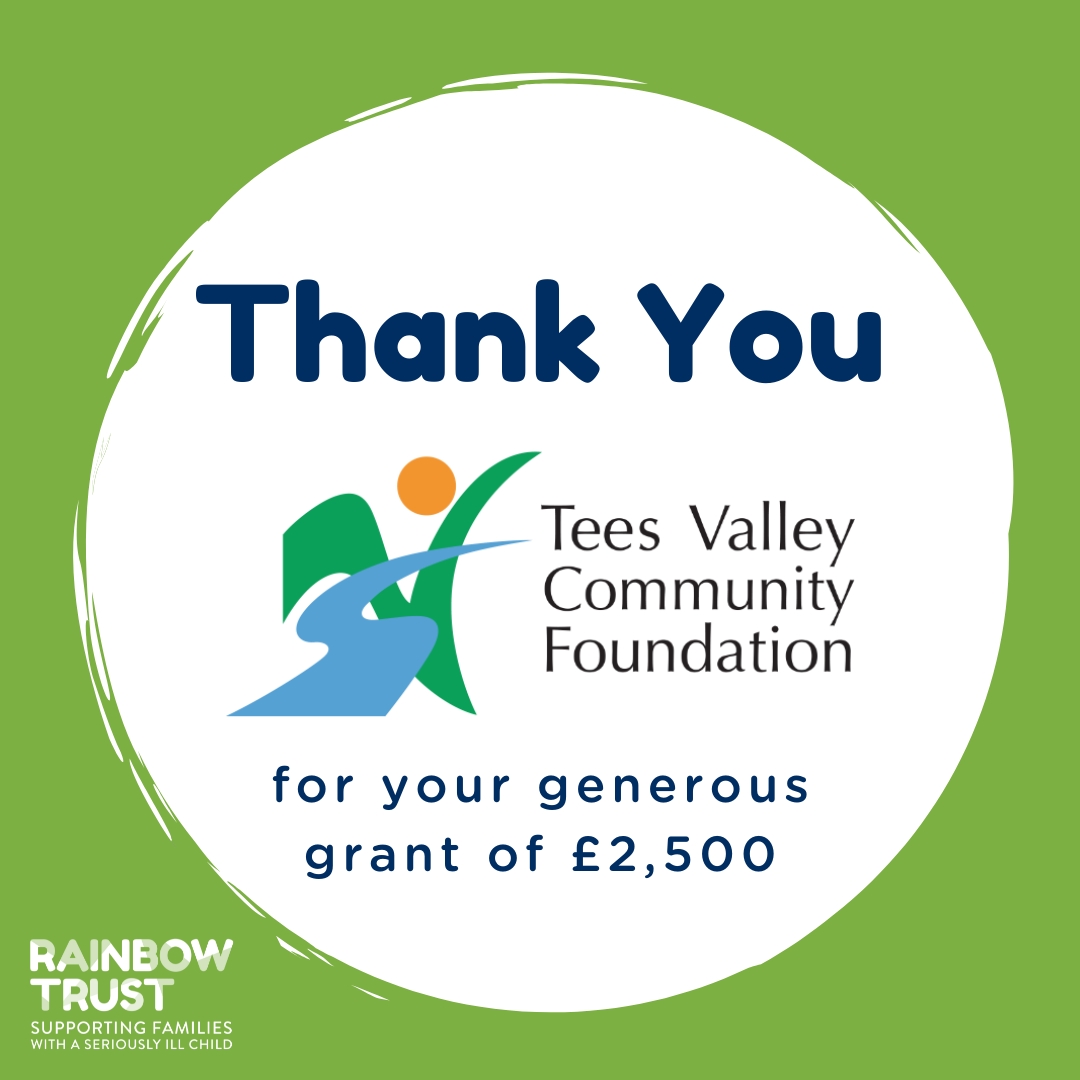 We are incredibly grateful and would like to say a huge thank you to @teesvalleycf for their generous grant of £2,500 towards the costs of providing transport support for seriously ill children and their families in the Tees Valley area. 🌈 Thank you so much ❤