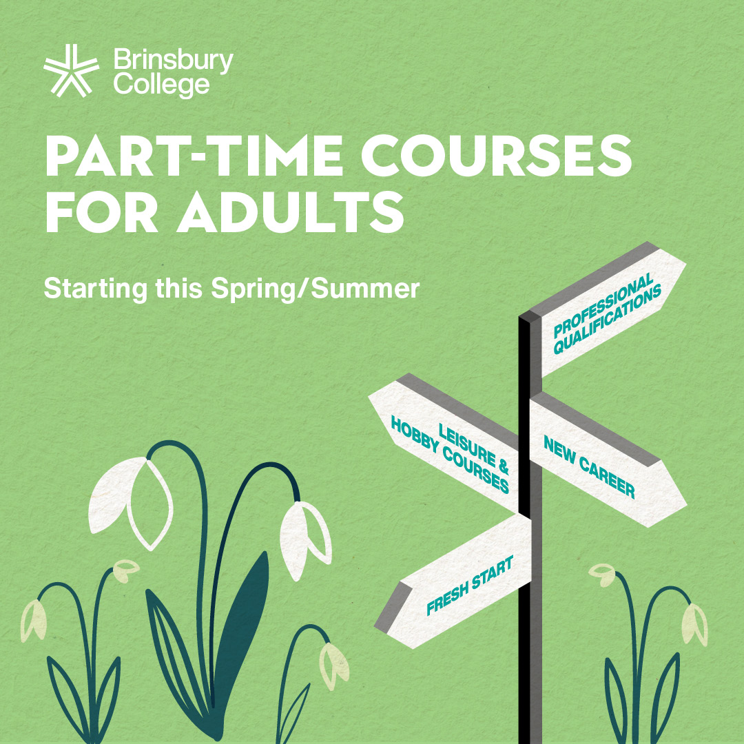 Spring into learning with a part-time course for adults! Upskill in your career, gain a qualification or simply try something new with one of our leisure and hobby courses. Find out more: orlo.uk/9oQVk #MadeAtBrinsbury