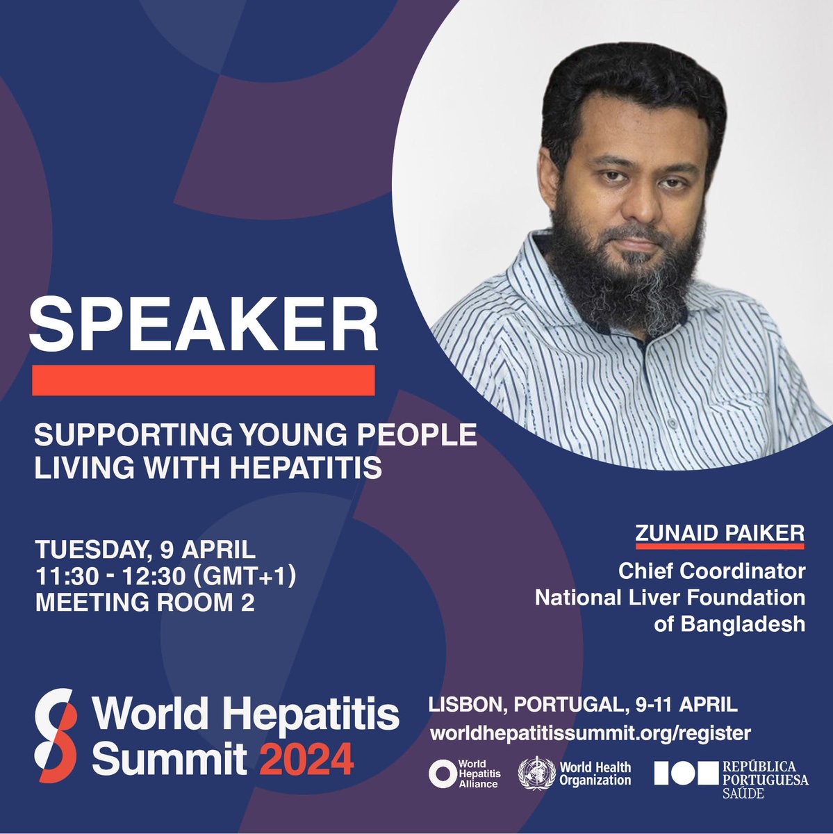 Honored to represent @bd_liver 🇧🇩 at the #WorldHepatitisSummit in Lisbon, Portugal 🇵🇹 as a speaker. 📅: 9 April 2024 ⏰: 11:30 – 12:30PM 📍: Meeting room 2 See full programme 👇worldhepatitissummit.org/programme-2024/ #HepCantWait #IntegrateAccelerateEliminate @Hep_Alliance