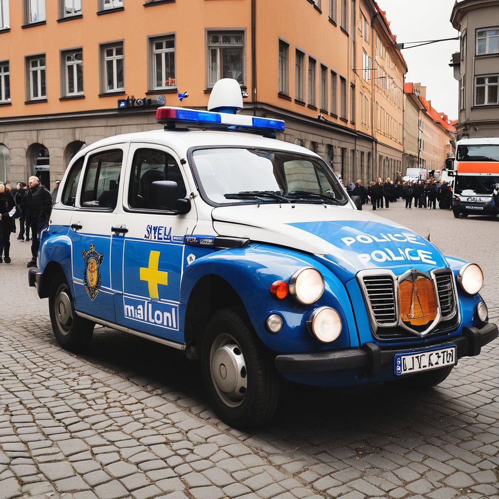A swedish policecar in the city Malmö.  #mello