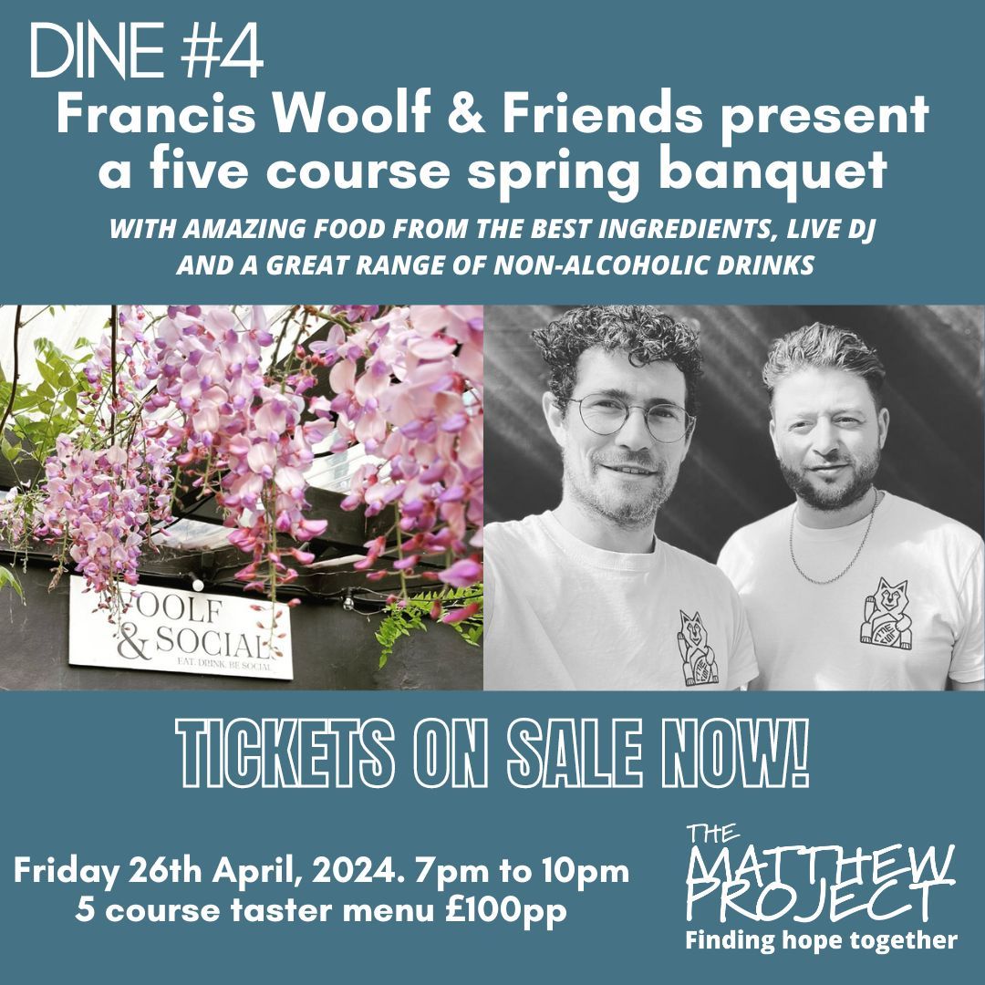 Join us for DINE #4 with Francis Woolf & Friends presenting a five course spring banquet. Expect the usual laughter and delight created at their popular Norwich restaurant, Woolf & Social. Tickets are selling fast so BOOK NOW to avoid disappointment 👉 buff.ly/3r3YEL8