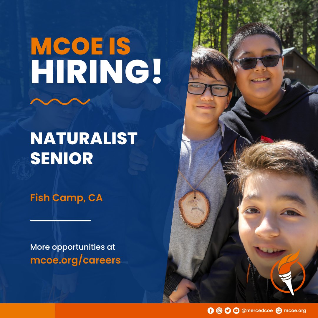 📢 Job Announcement: Naturalist Senior Location: Fish Camp, CA 👉 Apply here: edjoin.org/Home/JobPostin… #MercedCOE #MercedCounty #MercedJobs