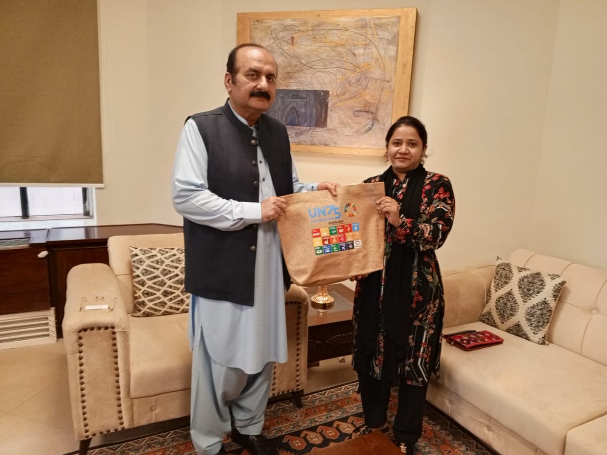 Delighted to meet with Chairman Prime Minister’s Youth Programme at the Prime Minister’s Secretariat.
Youth participation is vital to accelerate progress on SDGs. United Nations is committed to working with — and for — young people. <a href="/MaskeyLatika/">Latika Maskey Pradhan</a> <a href="/ranamashhood/">Rana Mashhood Ahmad khan</a> <a href="/ShabanehLuay/">Dr. Luay Shabaneh</a>