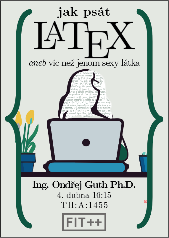 Přijďte ve čtvrtek 4.4.2024 v 16:15 do TH-A:1455 na začátečnický workshop o tom, jak začít psát v LaTeXu. Ondřej Guth vám ukáže jak LaTeX psát a že to není tak složité. Z kapacitních důvodů se prosím přihlašte na forms.gle/8n1q8o3E9Ksyhz… a přineste si vlastní počítač