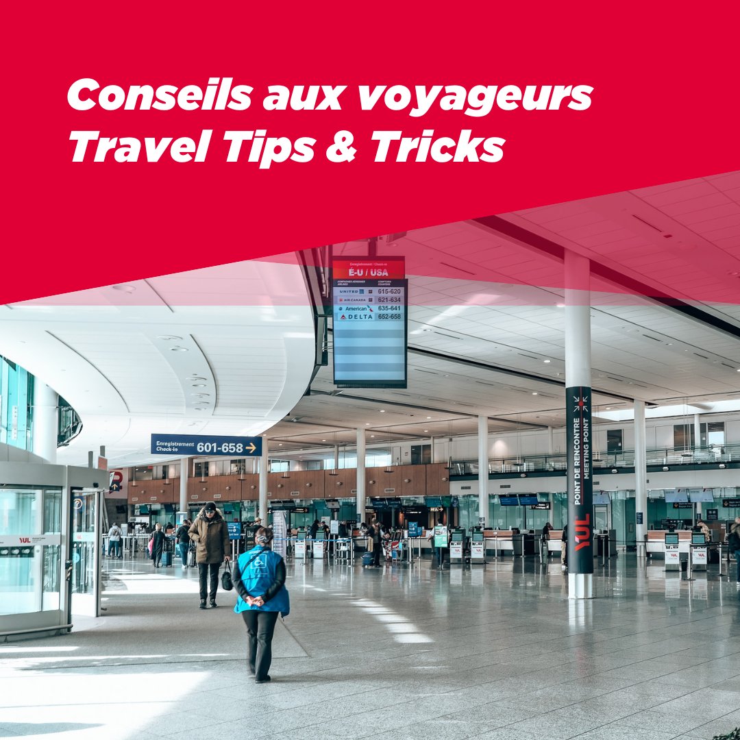 Voici quelques conseils avant de vous rendre à YUL pour le long week-end. 🚗Réservez votre stationnement ⌚Fixez votre rendez-vous au contrôle de sûreté avec YUL Express 💨Accélérez votre processus à la douane américaine avec MPC 🕒Arrivez au moins 3 h avant votre vol