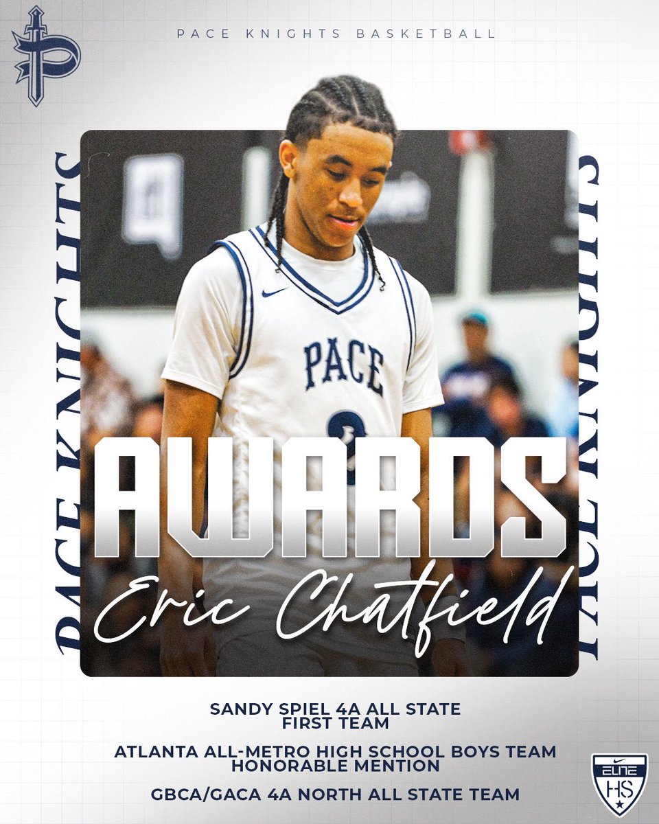 Congratulations to Eric Chatfield ('25) on his post-season awards and selections. We see you, Eric! #PK4L @Pace_Hoops @KyleSandy355 @GAcoaches @ATLTipoffClub