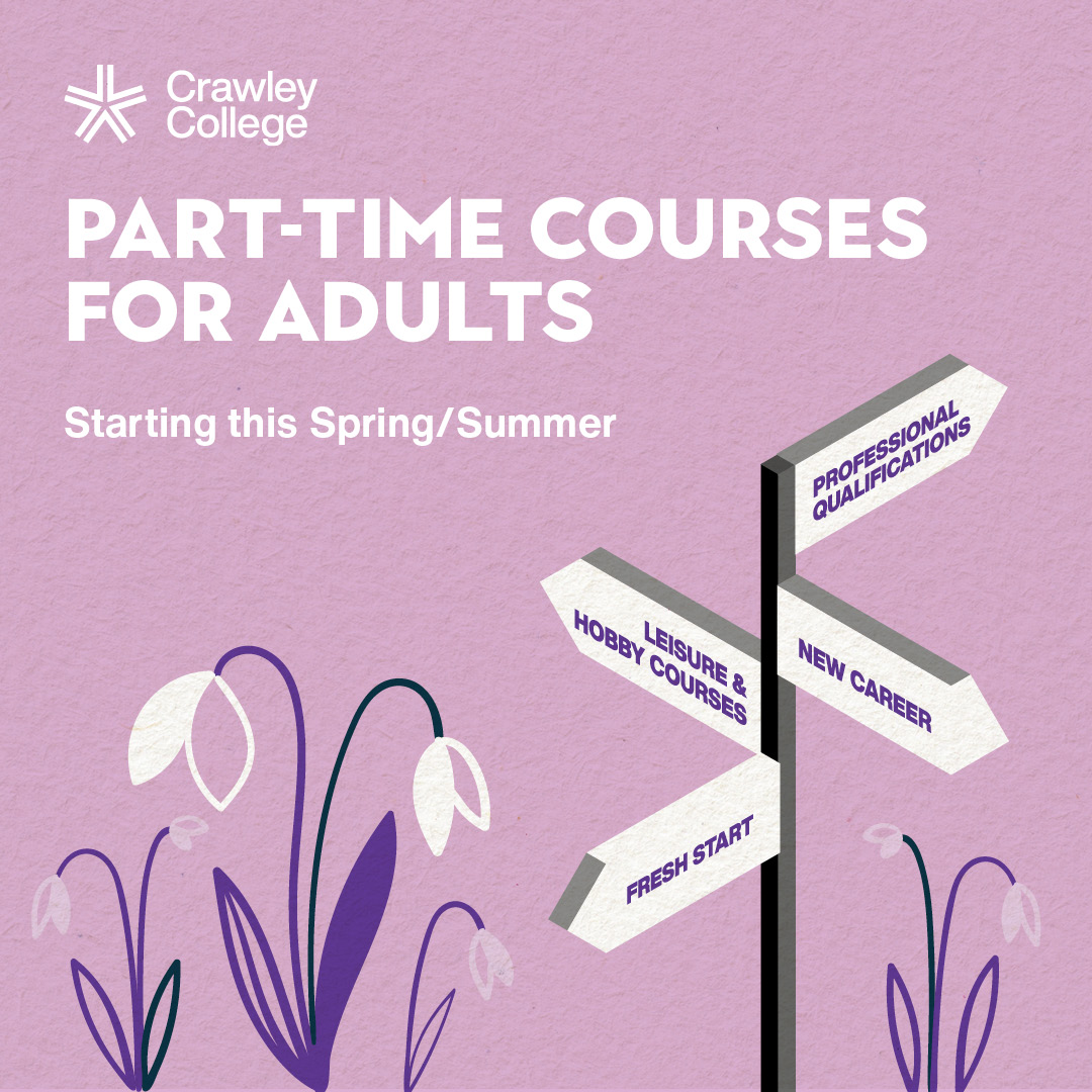 Spring into learning with a part-time course for adults! Upskill in your career, gain a qualification or simply try something new with one of our leisure and hobby courses. Find out more: orlo.uk/YLQAD #MadeAtCrawley