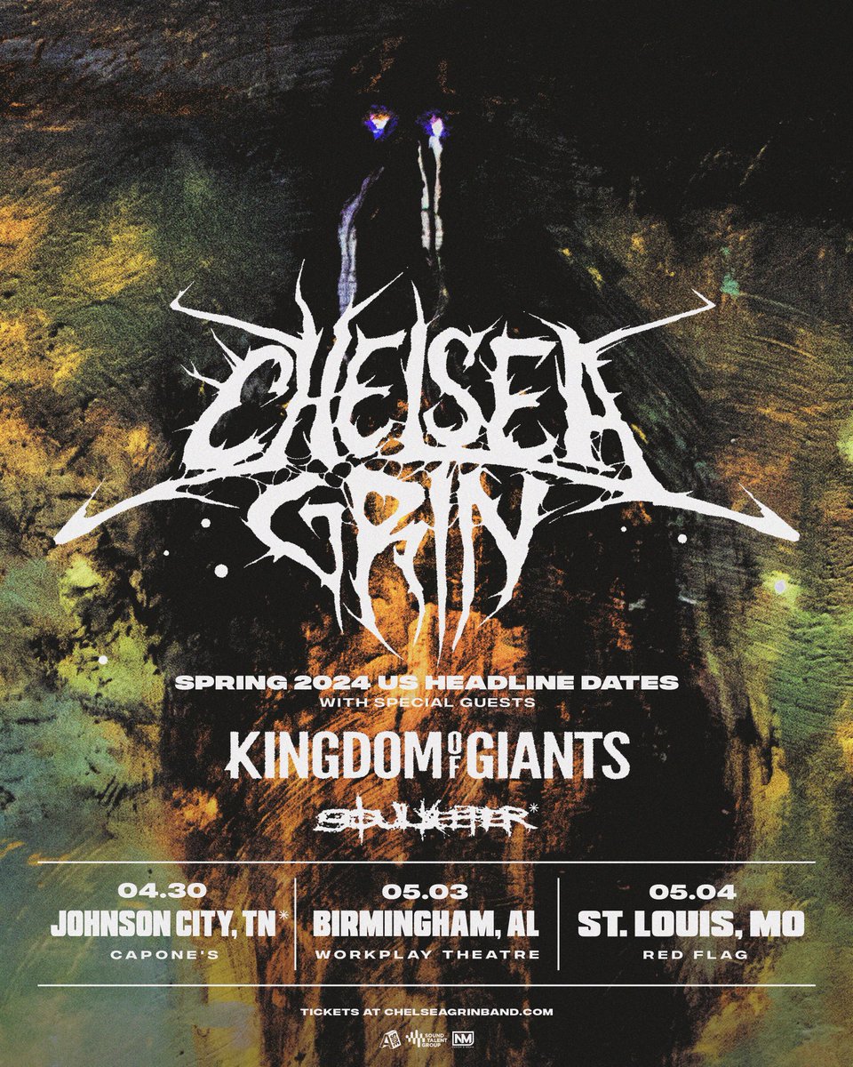 .@kingdomofgiants are supporting @ChelseaGrinUT alongside @soulkeepercult this spring!
