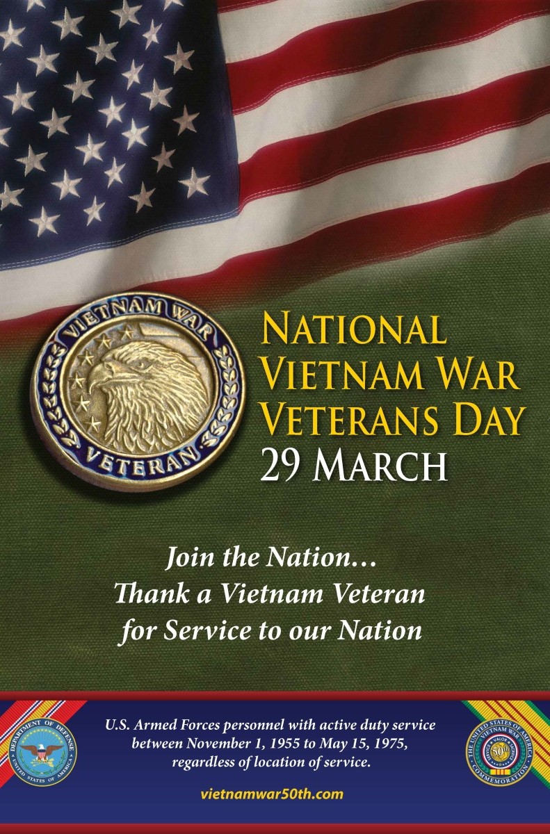 29 MARCH – NATIONAL VIETNAM WAR VETERANS DAY

Today the U.S. Army salutes the contributions and sacrifices of the men and women who fought in the Vietnam War. 

#USArmy #TRADOC #VietnamWar #VietnamWarHistory #ArmyHistory #MilitaryHistory #HonorThem #VietnamVeterans