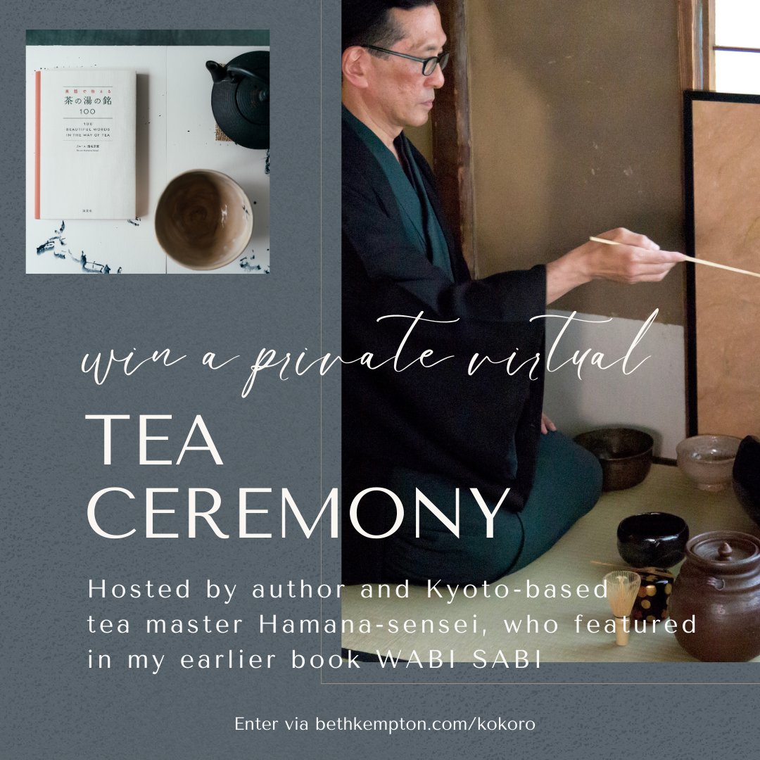 To celebrate the release of my new book KOKORO I am offering my biggest ever giveaway with a prize worth over £1000. 🩵You could win a private virtual tea ceremony via Zoom with an Kyoto-based English speaking tea master + more! -> bethkempton.com/kokorogiveaway