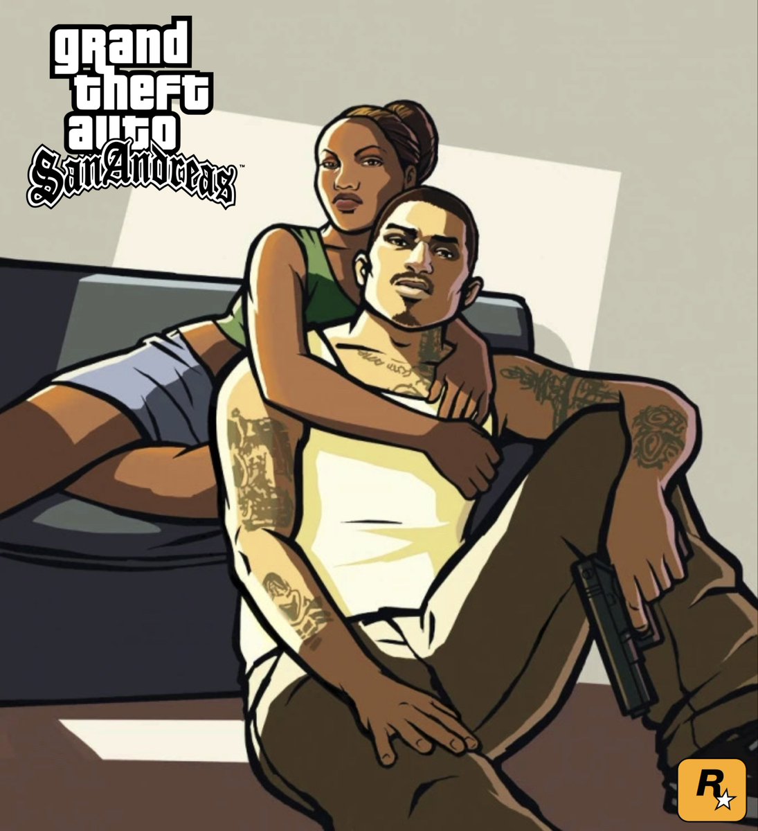 Fact: GTA 6's first artwork featuring protagonists, Jason & Lucia