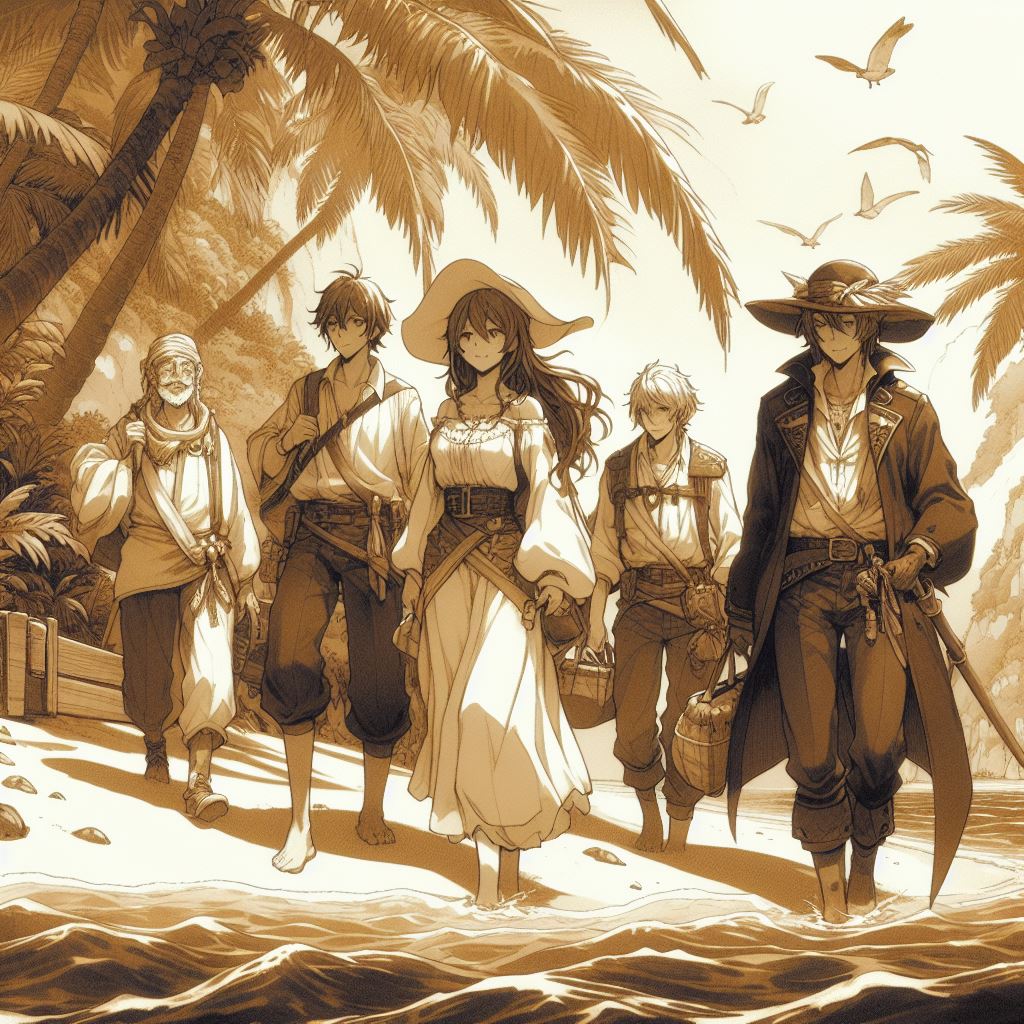 📜 Yake y los demás divisaron a lo lejos una enorme isla con forma de círculo, demúltiples alturas donde se observaba una 🌄 fauna y flora 🐒 digna del paraíso más majestuoso descrito en relatos de antaño. 

🏝️ Los viajeros aprovecharon para tomar tierra y asentarse para poder