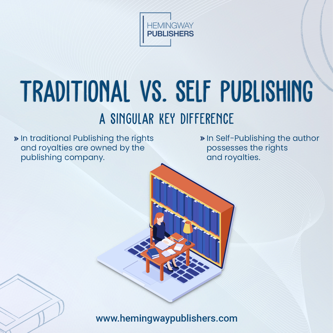 Traditional vs. Self-Publishing, the crucial distinction in the battle of book Realms.

Who Holds the Power of Rights and Royalties? 

#hemingwaypublishers #traditionalvsselfpublishing #ghostwriting #ebookwriting #proofreading #editing #coverdesigning #bookillustrations