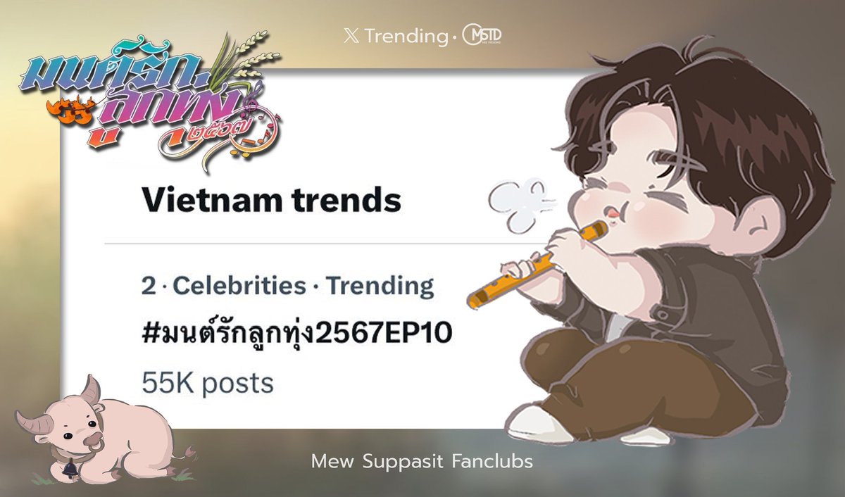 #มนต์รักลูกทุ่ง2567EP10 สูงสุดจบที่ ยอดคนดูใน CH3 49k ยอดคนดูในTrueID 61.6k [Trending Update] 38 Worldwide 🌎 2️⃣ Thailand 🇹🇭 2️⃣ Vietnam 🇻🇳 4️⃣ Malaysia 🇲🇾 @MSuppasit #MewSuppasit ปล.จินนี่เก็บยอดคนดูได้แค่นี้ ใครเพิ่มเติมเม้นบอกได้