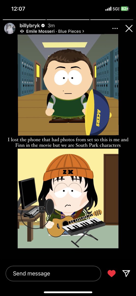 Awwwits Finn and Billy’s characters from WYFSTW as South Park characters 😭😭