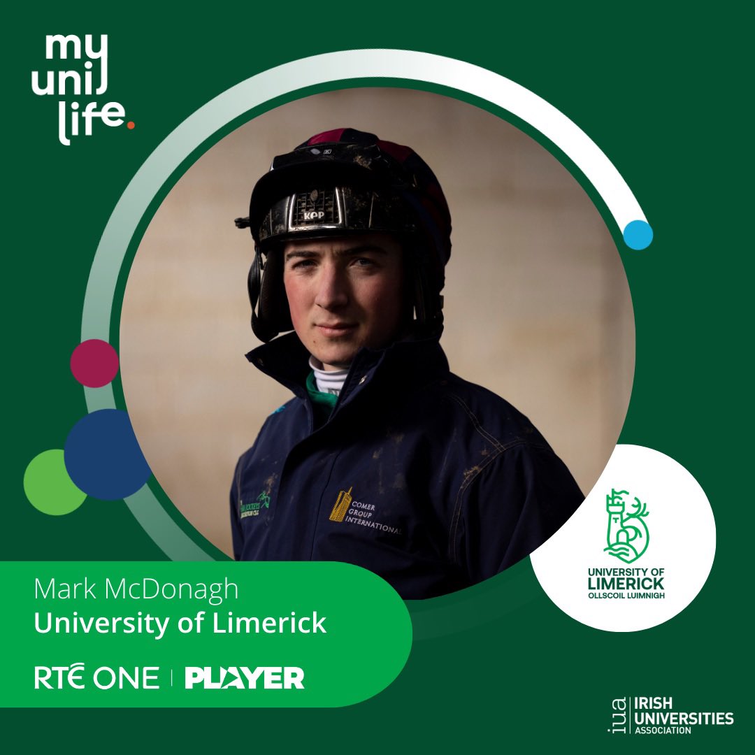 Beyond the lecture hall Mark finds exhilaration on the racetrack, showcasing his skills as a talented jockey. Tonight we go to the races to watch sports scholar Mark take on a challenging race🐴 Watch on RTÉ One or RTÉ player tonight at 8pm! rte.ie/player/series/… #MyUniLife