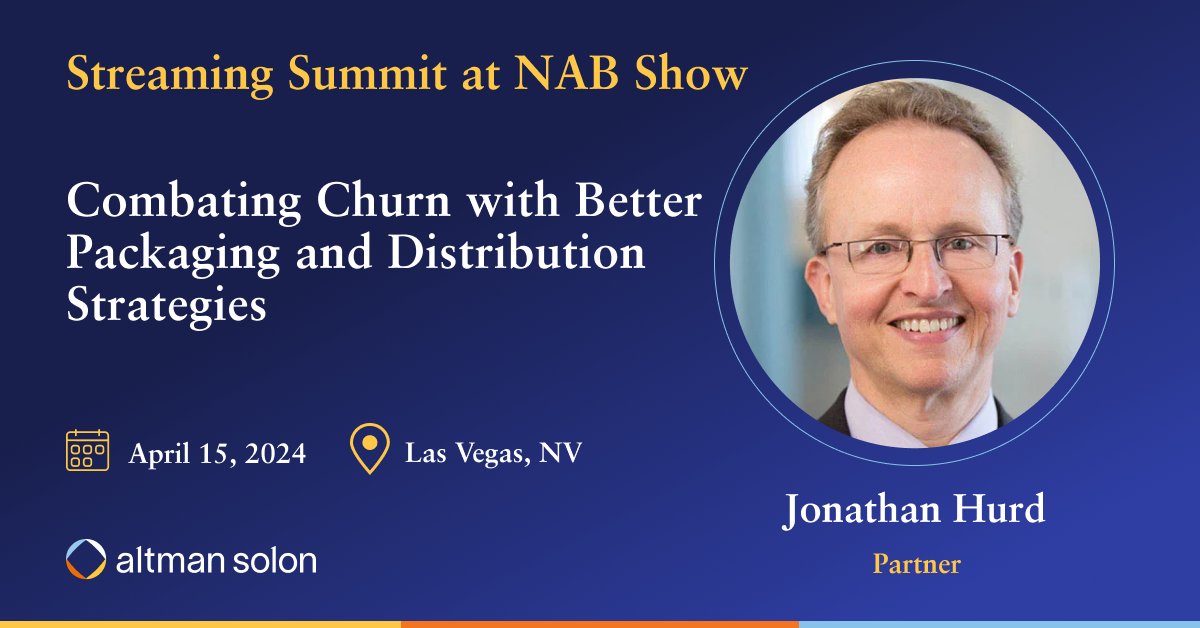 Join Partner Jonathan Hurd at the @NABShow's Streaming Summit in Las Vegas. Learn more about his session ➡️ hubs.la/Q02rb17F0 #NABShow2024 #StreamingMedia #OTT #Media #TMT