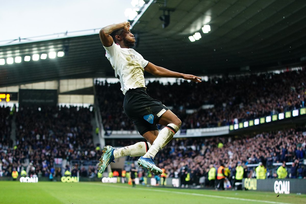 Ebou Adams, what an incredible signing he's been! Blackpool tried to stop him, even the ref tried to stop him at times, but his moment of sheer quality won us a MASSIVE three points! What a player, what a win, COME ON DERBY!!! 🐏 #DCFC