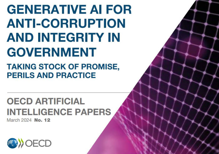 #OutNow 📢 Generative #AI for Anti-corruption and Integrity in #Government

Latest papers explores the opportunities, challenges and risks 

See 👉 oe.cd/il/ai-gov-inte… | #OECDintegrity